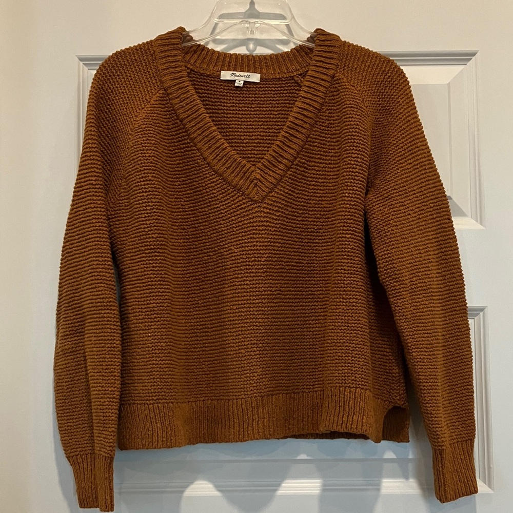 EUC Madewell Arden V-Neck Crop Pullover Sweater